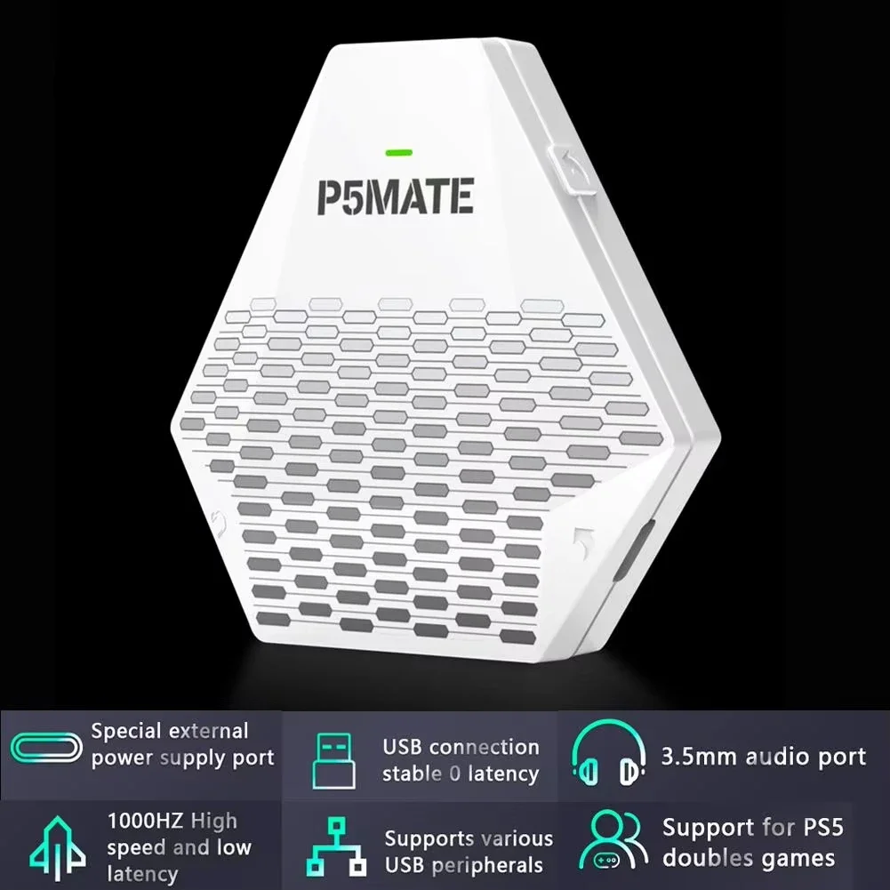 Для PS5 двойной беспроводной игровой контроллер конвертер для BESAVIOR P5mate конвертер 1000 Гц высокоскоростной звуковой эффект HD (art.: 3920d19259b22) - 3920d19259b22