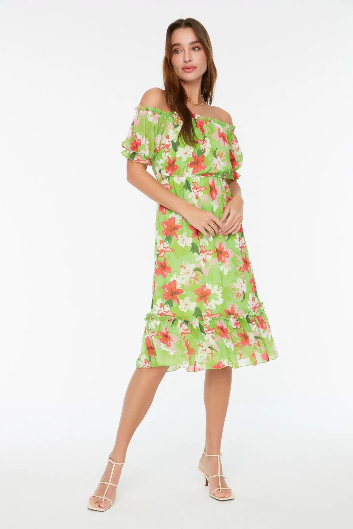 

Women's Dress ored Carmen Collar Elegant Fashion Casual Casual Casual Casual Short Sleeve Summer Boho Beach Dress