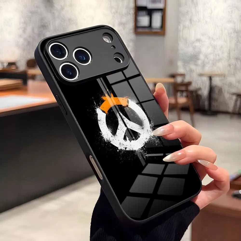 Фото Чехол для телефона O-Overwatch D.Va для iPhone 17 Air 16 15 14 12 11 13 Pro Max Mini X Xr Xs Se Plus, стеклянный чехол №1