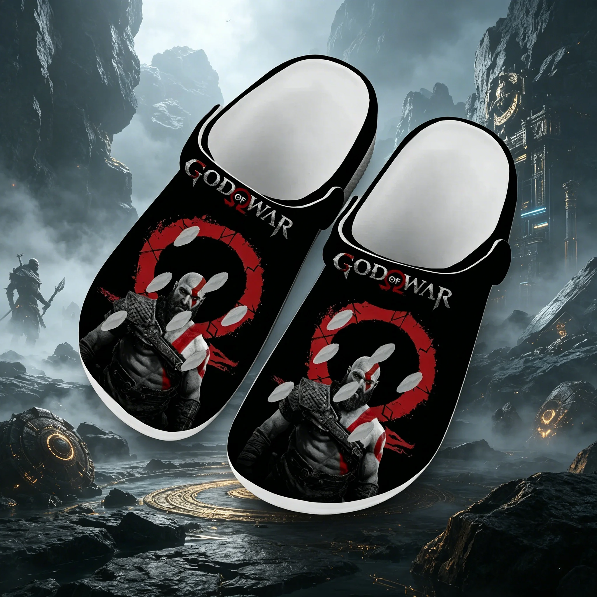 Фото Мужские и женские шлепанцы God of War, модные уличные тапочки с нескользящей подошвой для повседневной ходьбы в помещении и на улице №2