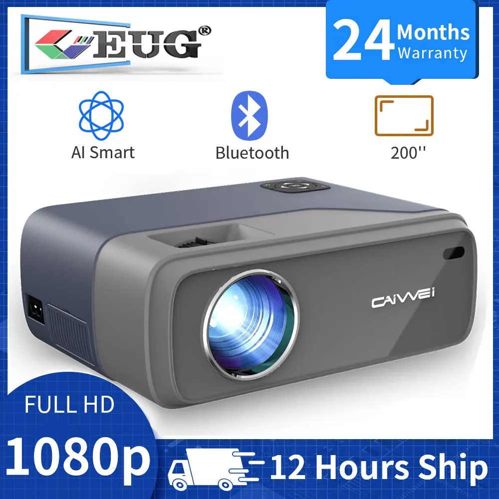 

EUG LED Projector Android 9.0 WIFI Full HD 1080P 300 inch Big Screen Movie Projectors for Home Theater Smart Video Beamer