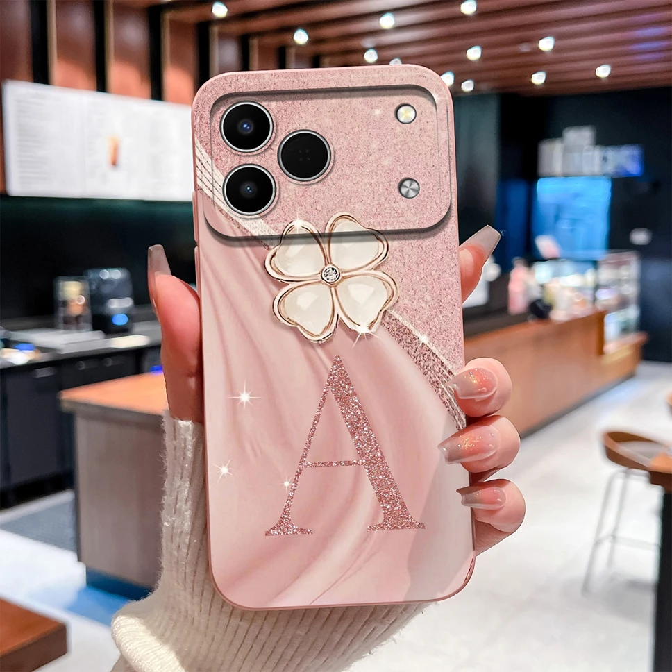 Фото Чехол для телефона Tecno Spark 50 4G 5G, роскошный, с буквами от A до Z, гладкий, защитный, мягкий чехол для камеры Tecno Spark50, Fundas Capa №4