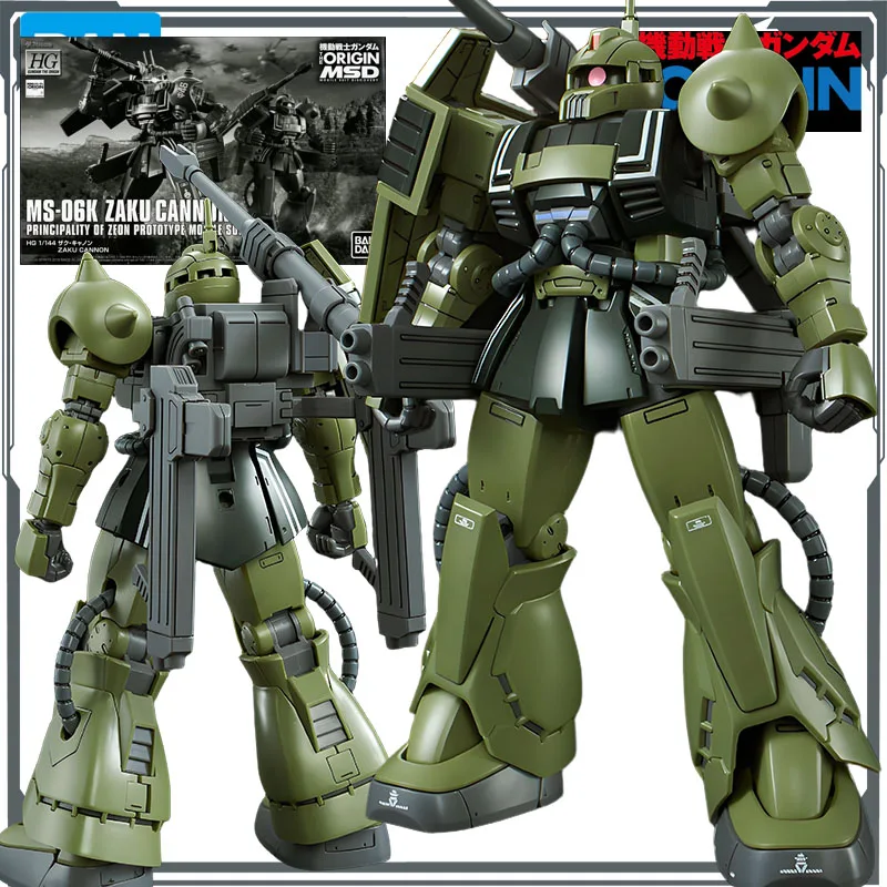 Фото Bandai Original MODEL KIT GUNDAM HGGTO MS - 06K ZAKU CANNON 1/144 Аниме Фигурка Сборка Модель Игрушки Модель Подарки для мальчиков №1