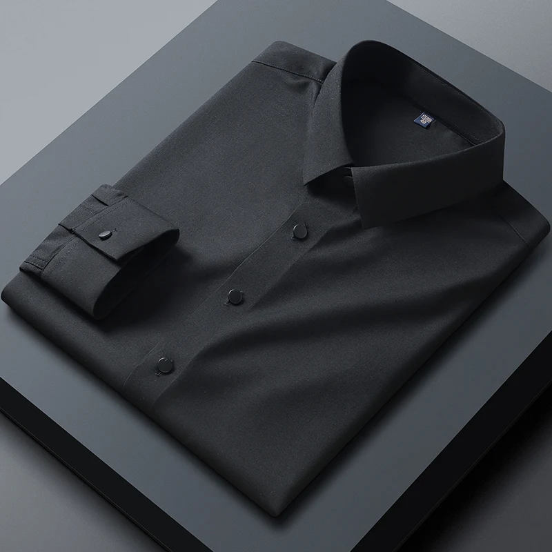 Men's Dress Shirts Business Long Sleeve Men's Shirts Solid Color Shirts S-5XL Spring and Autumn Single Row Button Men's Clothing