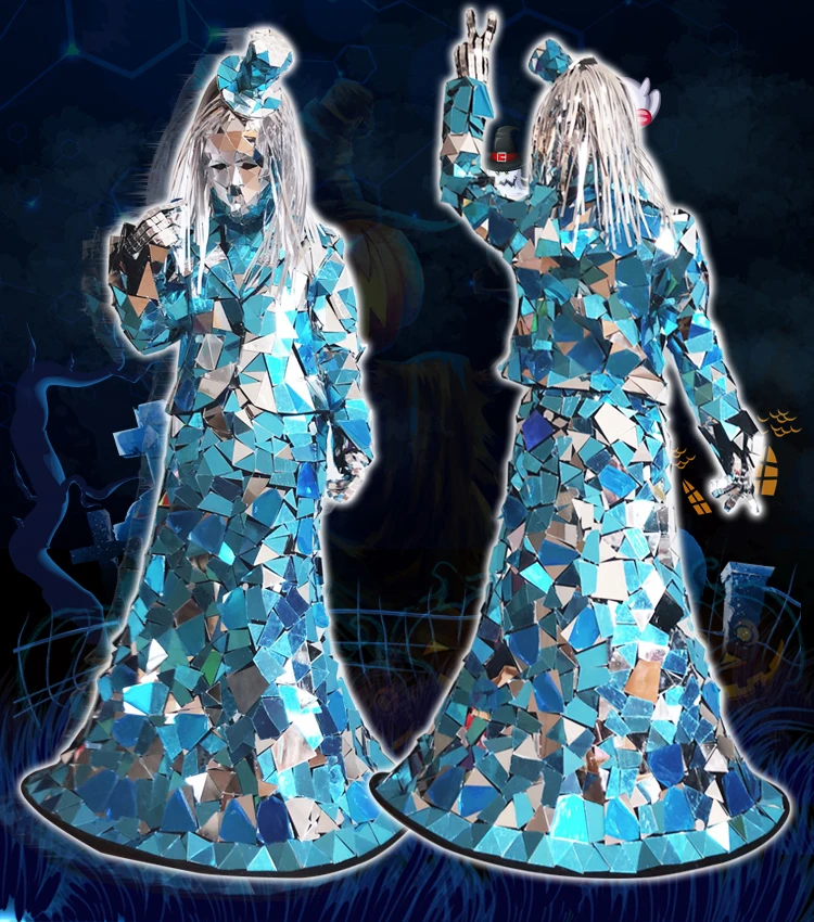 Новый танцевальный костюм женское зеркальное платье комплект из шести предметов