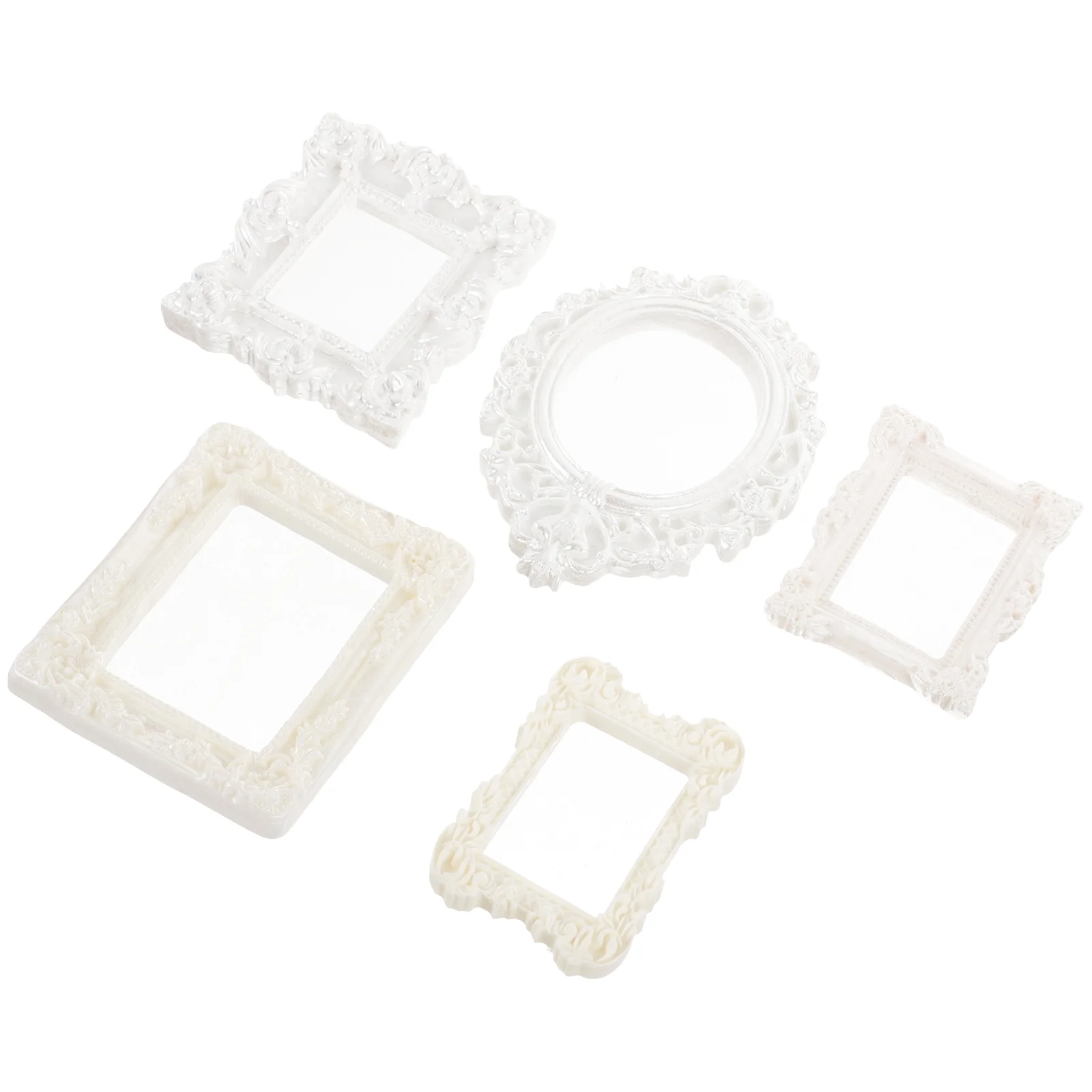 

5 Pcs Vintage Jewelry Photography Props Frame Small Frames Decorate Display Mini Ornament Resin Unique Picture