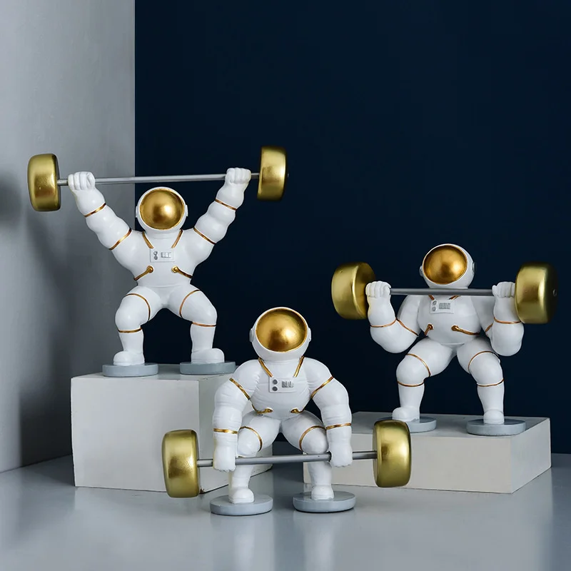 

Creative Nordic Astronaut Weightlifting Decoration Home Decoration Living Room Bedroom Astronaut Decoration Bookcase Decoration