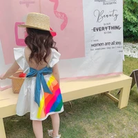 girls skirt rainbow backless dress princess skirt 22 summer dress childrens clothing on behalf of 3 8 years old
