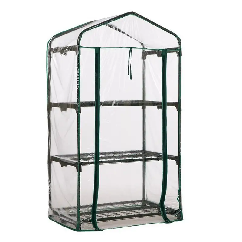 Greenhouse Growbag PVC Waterproof Cover Garden Green House Multi Tiers Folded Green Household Plant Flower Greenhouse Shed