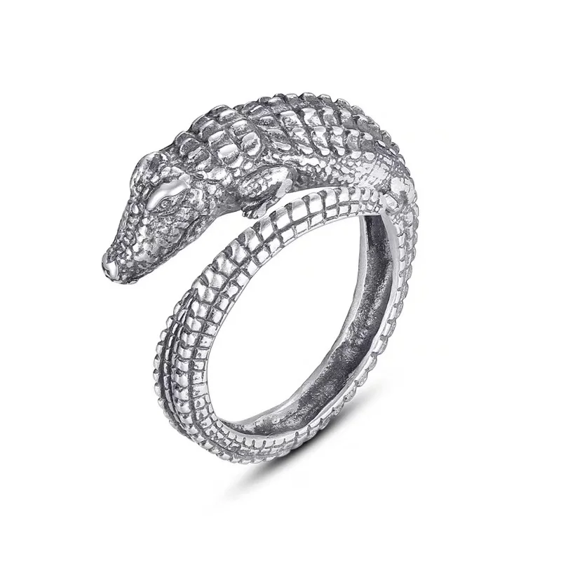 

Кольца мужские и женские из серебра 925 пробы с крокодилом, ширина 11 мм