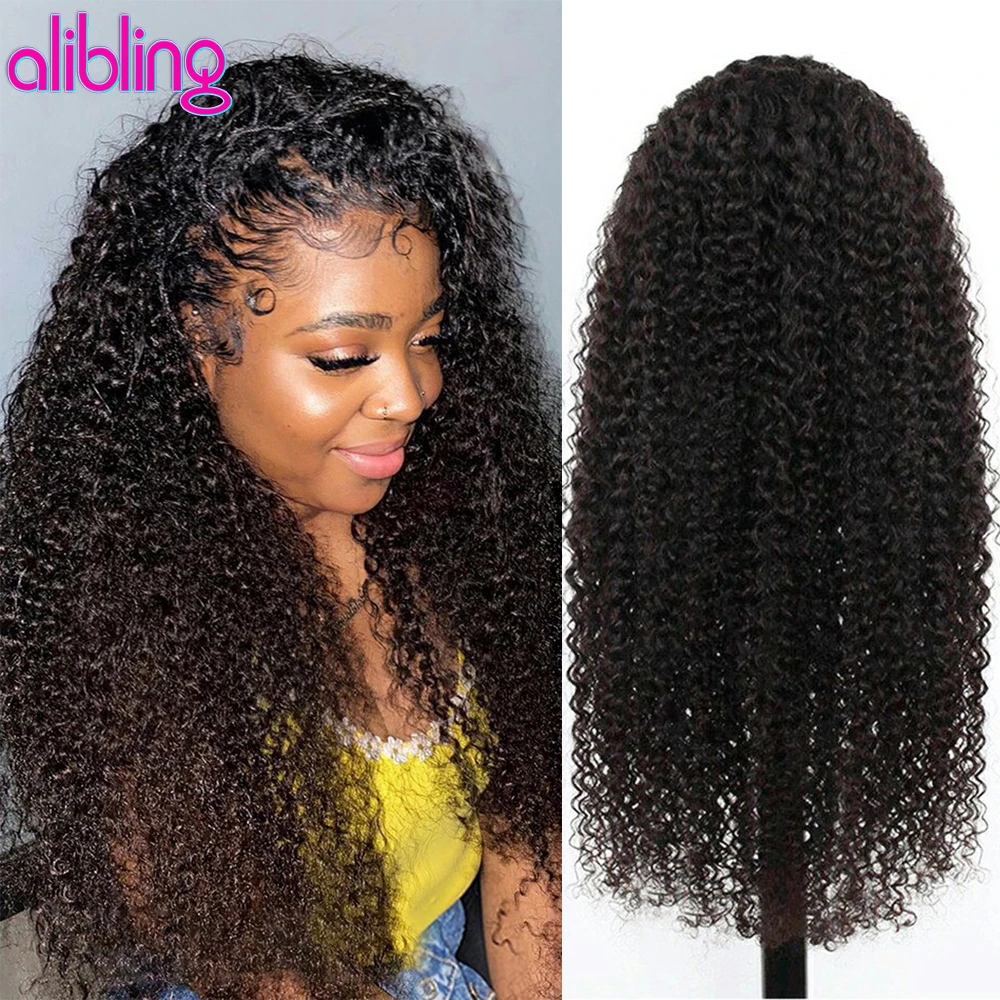

Kinky Curly Lace Front Human Hair Wigs For Women 13x4 13x6 Transparent Lace Frontal Wig Indian Remy Curly 4x4 Lace Closure Wig