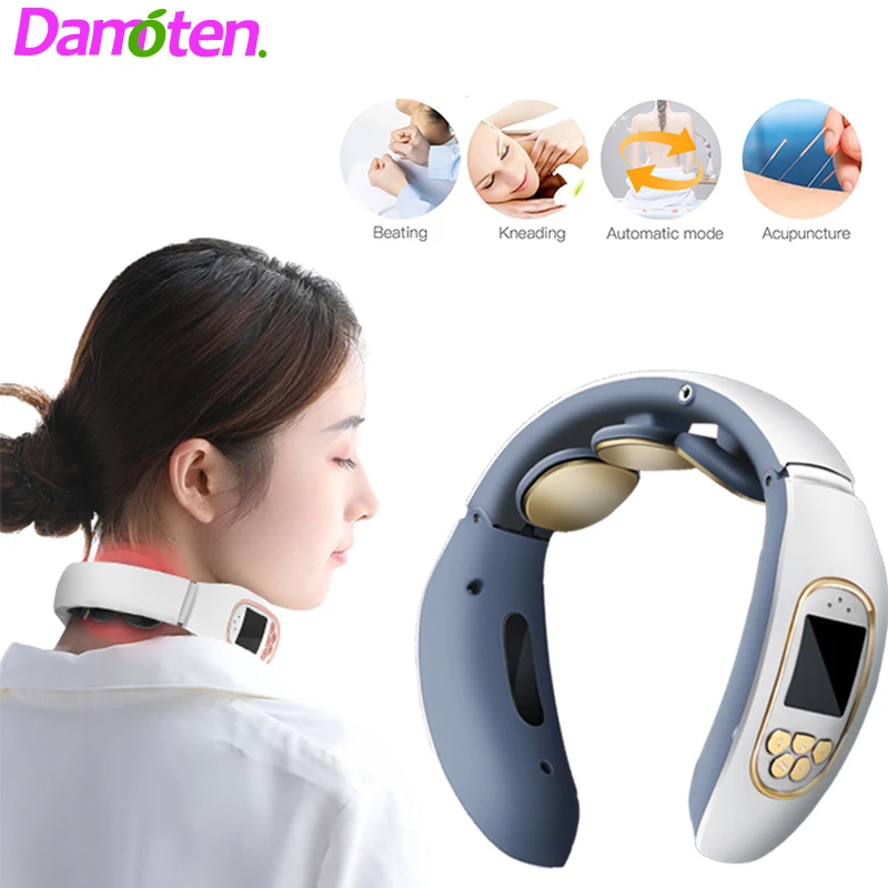 

Massage Relaxation Pain Relief Massager Cervical Electric Pulse TENS Therapy Shoulder Deep Tissue Remote Control Neck Massager