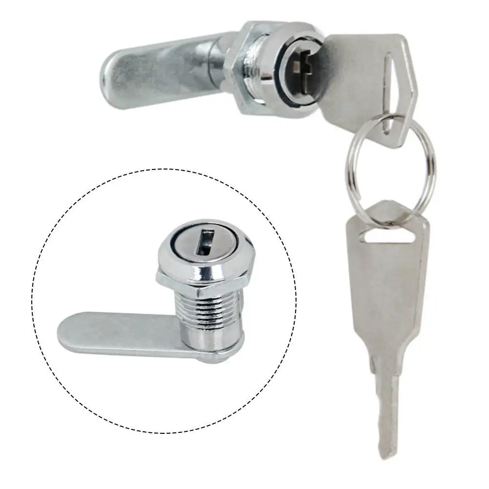 

1PC Stainless Steel Cam Lock With Keys 12mm Aperture For Filing Cabinet Drawer Tool Box Mail Box Protect Possession Hardwares