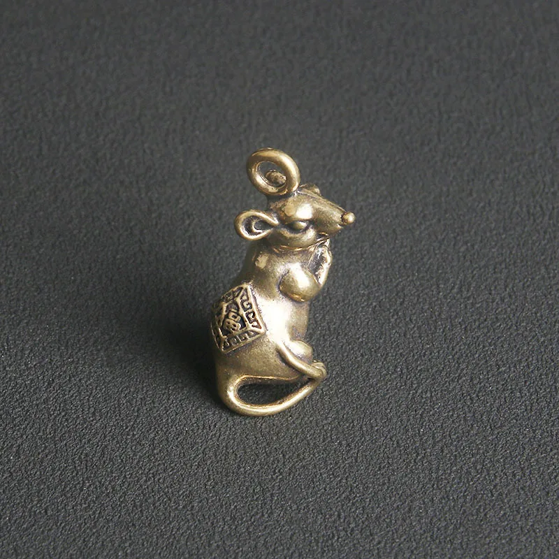 Подвеска из чистой латуни Nafu брелок с мышью двенадцатью фотоэлементами