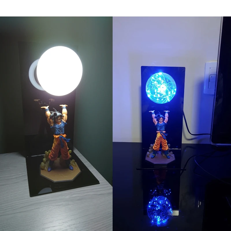 

DBZ лампа Goku сила бомбочки Luminaria Аниме Фигурка настольная лампа детские фигурки героев декоративсветильник для спальни