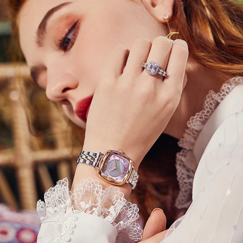 

High Quality Luxury Women Watch Stainless Steel Square Waterproof Quartz Ladies Wristwatches Dress Elegant Clocks Gift Reloj