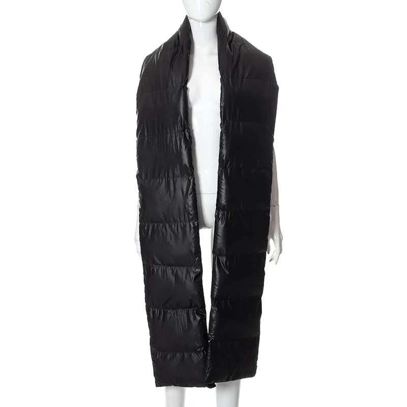 Women's 2022 Autumn and Winter New Street Style Net Color and Comfortable Warm Cotton-Filled Scarf Women