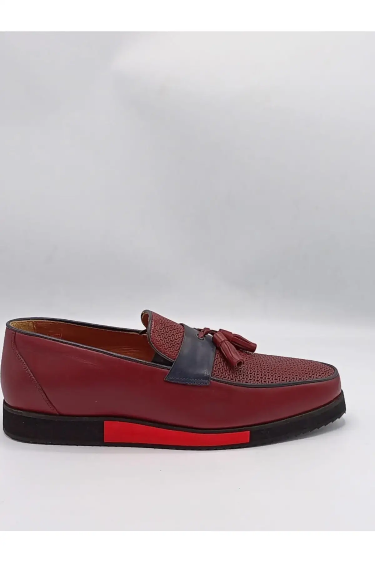 

Мужские ортопедические ботинки Paul, бордовые красные повседневные лоферы из натуральной кожи, удобная обувь, 63751