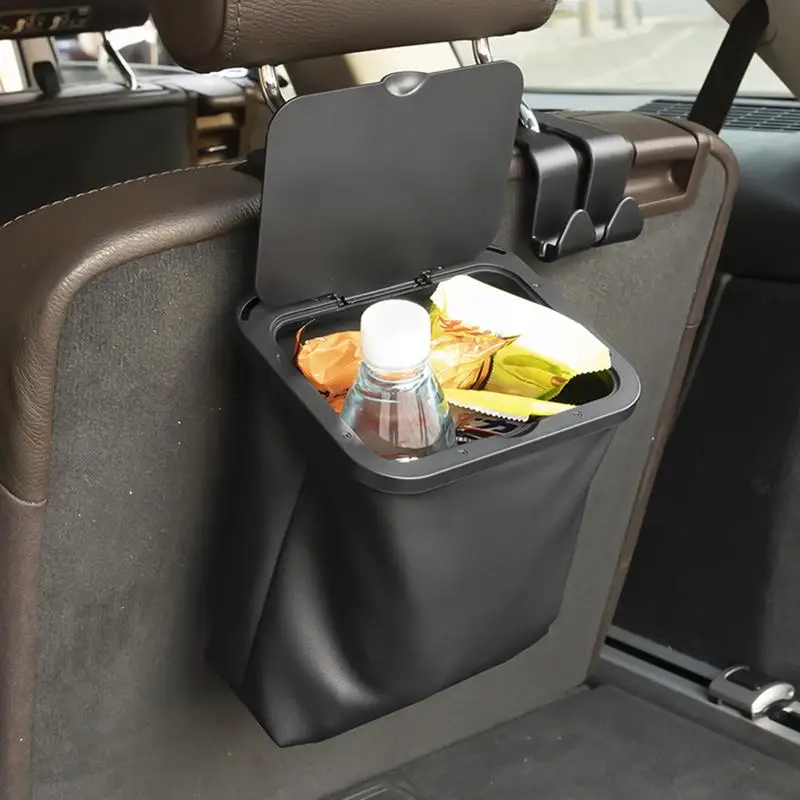 

Car Garbage Can 1.5 Gallon Dirt-resistant Car Storage Organizer Car Accessories Car Trash Bag With Hooks Leak-Proof Car Trash