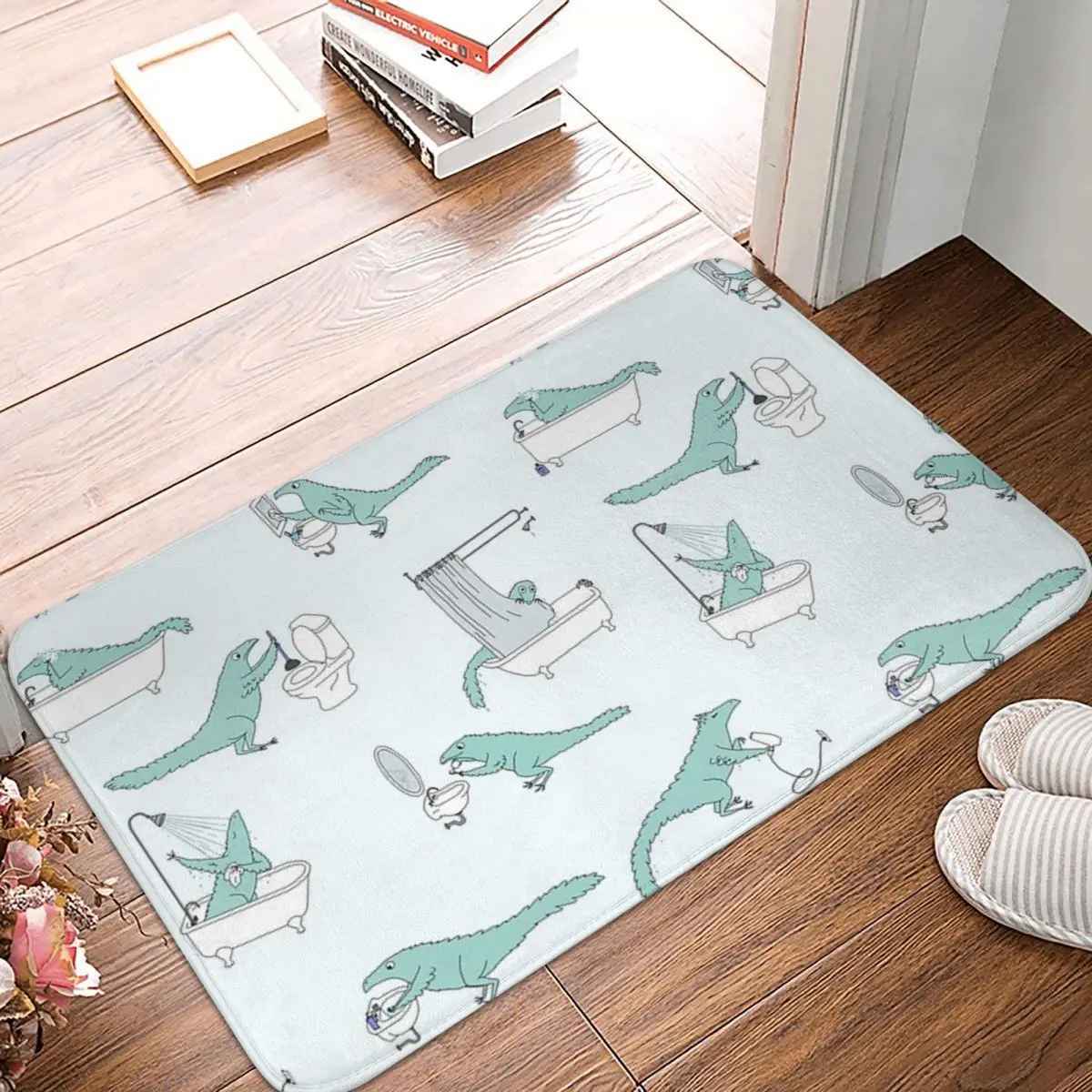 

Bathroom Dinosaur 60x40cm Carpet Polyester Floor Mats Cute Style Living Room Everyday