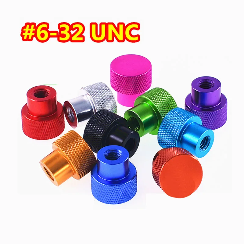 

1Pcs #6-32UNC Blind hole Aluminum Thumb Nuts Frame Hand Tighten Flange Nut Step Knurled Thumb Nut for FPV RC Models