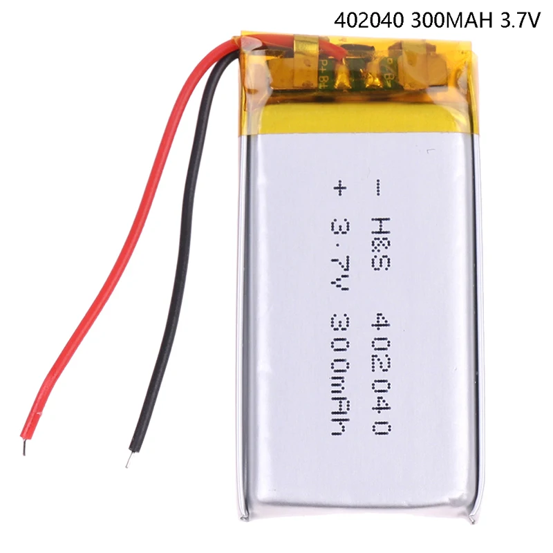 

402040 300mAh 3.7V Lithium Polymer Li-Po Li Ion Rechargeable Battery for GPS MP3 MP4 Toy DVR Bluetooth Headset Speaker