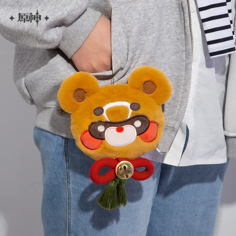 

Anime Game Genshin Impact Xiangling Guoba Cute Plush Doll Bell Bow Pendant Bag Coin Purse Toy Bus Card Case Bag Cosplay Gift