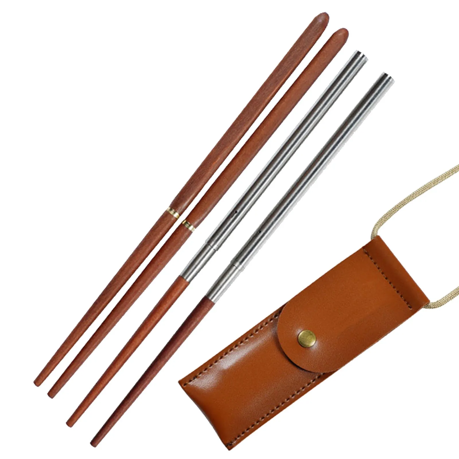 

Reusable Chopsticks Folding Chopsticks Collapsible Chopsticks Wooden/Stainless Steel Portable Cutlery Travel Cutlery for Outdoor