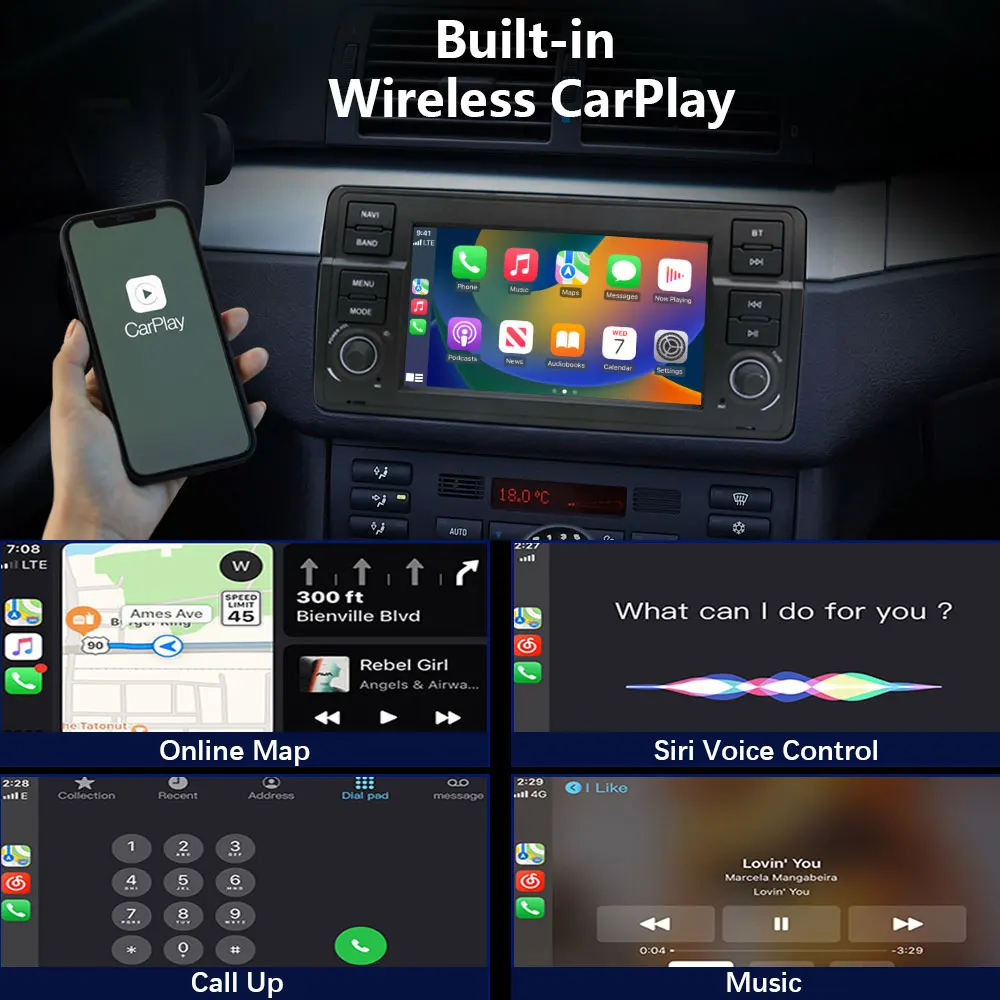 Фото Автомагнитола CHSTEK Android для BMW E46 M3 MG ZT ROVER75 с Carplay, беспроводным GPS, 4G, Wi-Fi, Bluetooth, RDS-навигацией №3