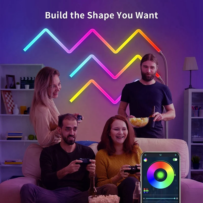 Фото Светодиодная лента Tuya WIFI RGB IC Glide для настенного освещения, синхронизация с музыкой, управление через приложение, голосовое управление, вилка EU - VVNB №2