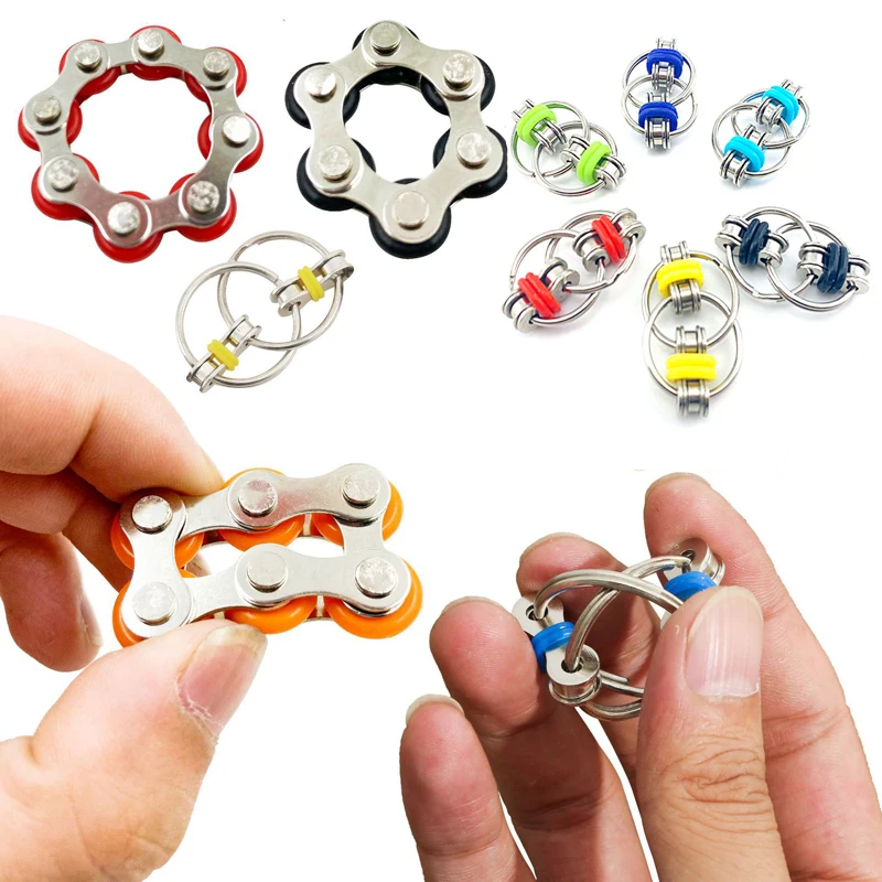 

New Puzzle Chain Fidget Toy Autism ADHD Anti Stress Adult Man Children Key Ring Sensory Toys Hand Spinner Fidget Bearing EDC Toy