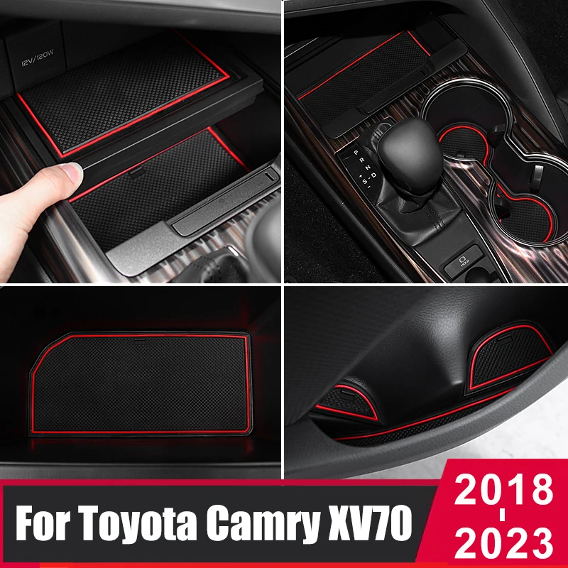 

For Toyota Camry 70 XV70 2018-2021 2022 2023 Car Door Groove Mat Gate Slot Cup Pad Non-slip Pad Interior Car-styling Accessories