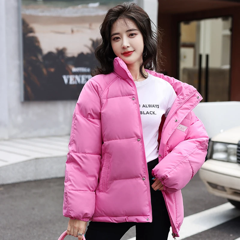 Women Parkas Coat Fashion Basic Cotton Down Jacket Winter Soft And Thick Leisure Stand-Up Collar Women's Parka
