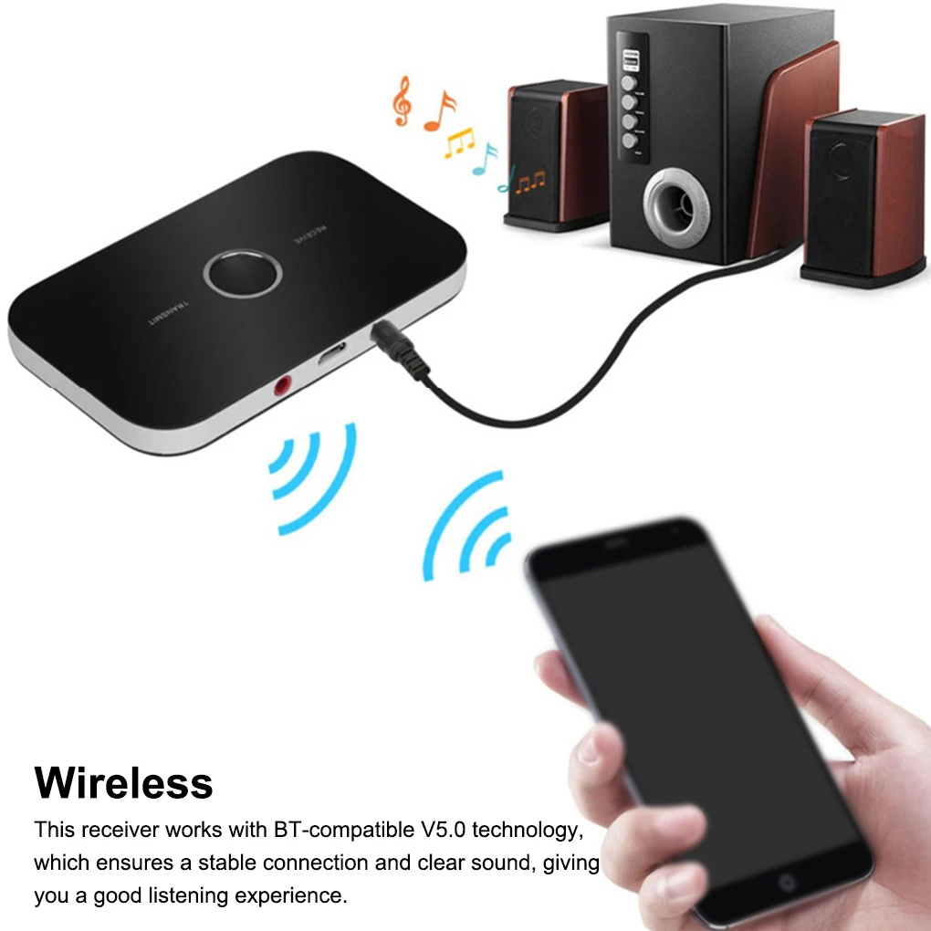 

Upgraded Bluetooth 5.0 Audio Transmitter Receiver RCA 3.5mm AUX Jack USB Dongle Music Wireless Adapter For Car PC TV Headphones