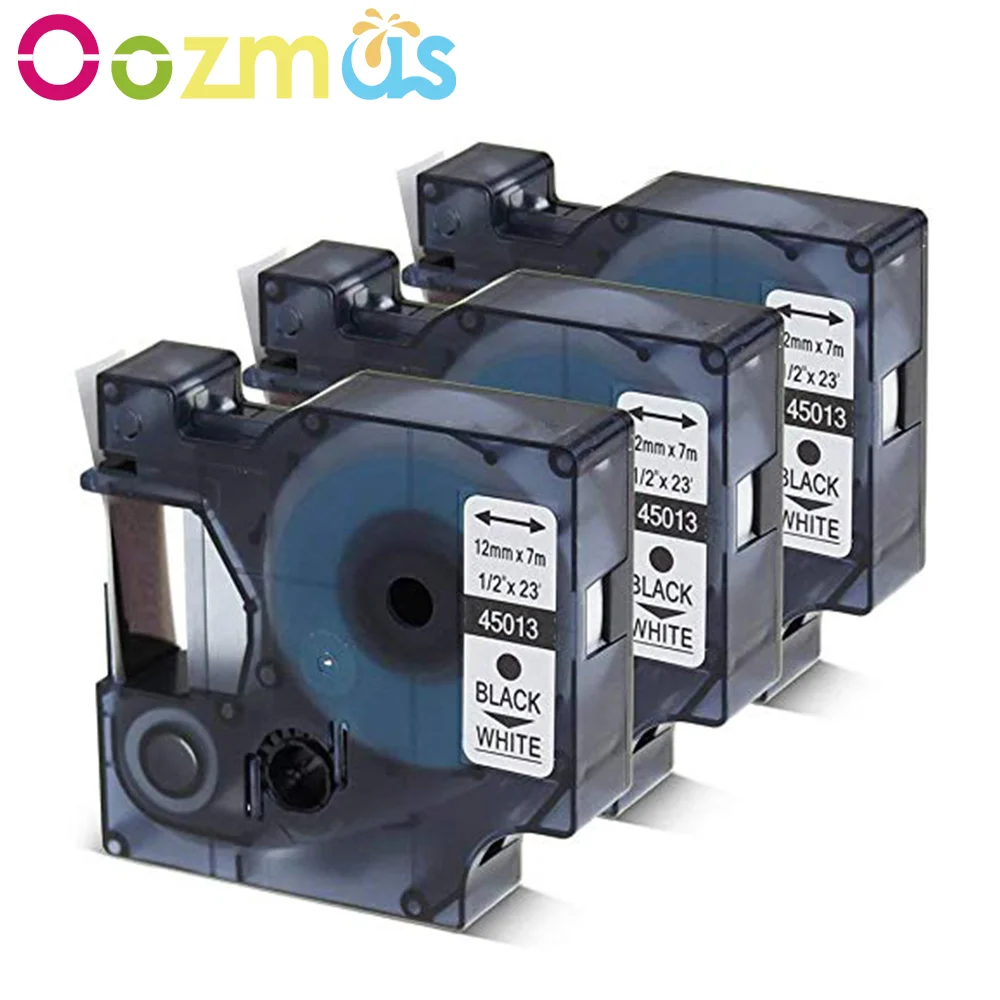 Лента для этикеток черно-белая 45013 совместимая с Dymo D1 лента 6/9/12/19/24 мм Machine 100 150 200 3