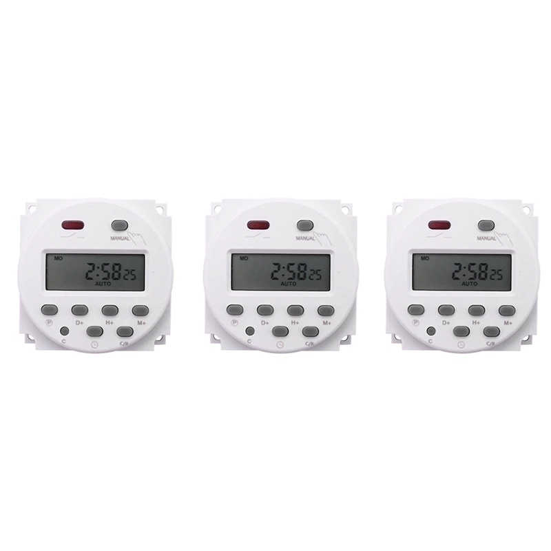 

3X New LCD Digital Control Power Programmable Timer DC 12V 16A Time Relay Switch