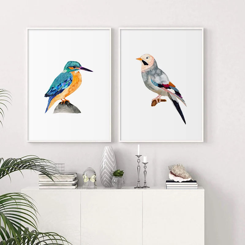 Абстрактная Акварельная птица холст живопись красивая современная искусство