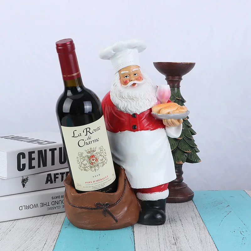 

JIEME стойка для красного вина с Санта-Клаусом, украшение для дома, гостиной, настольное украшение из смолы, декоративные подарки на Рождество