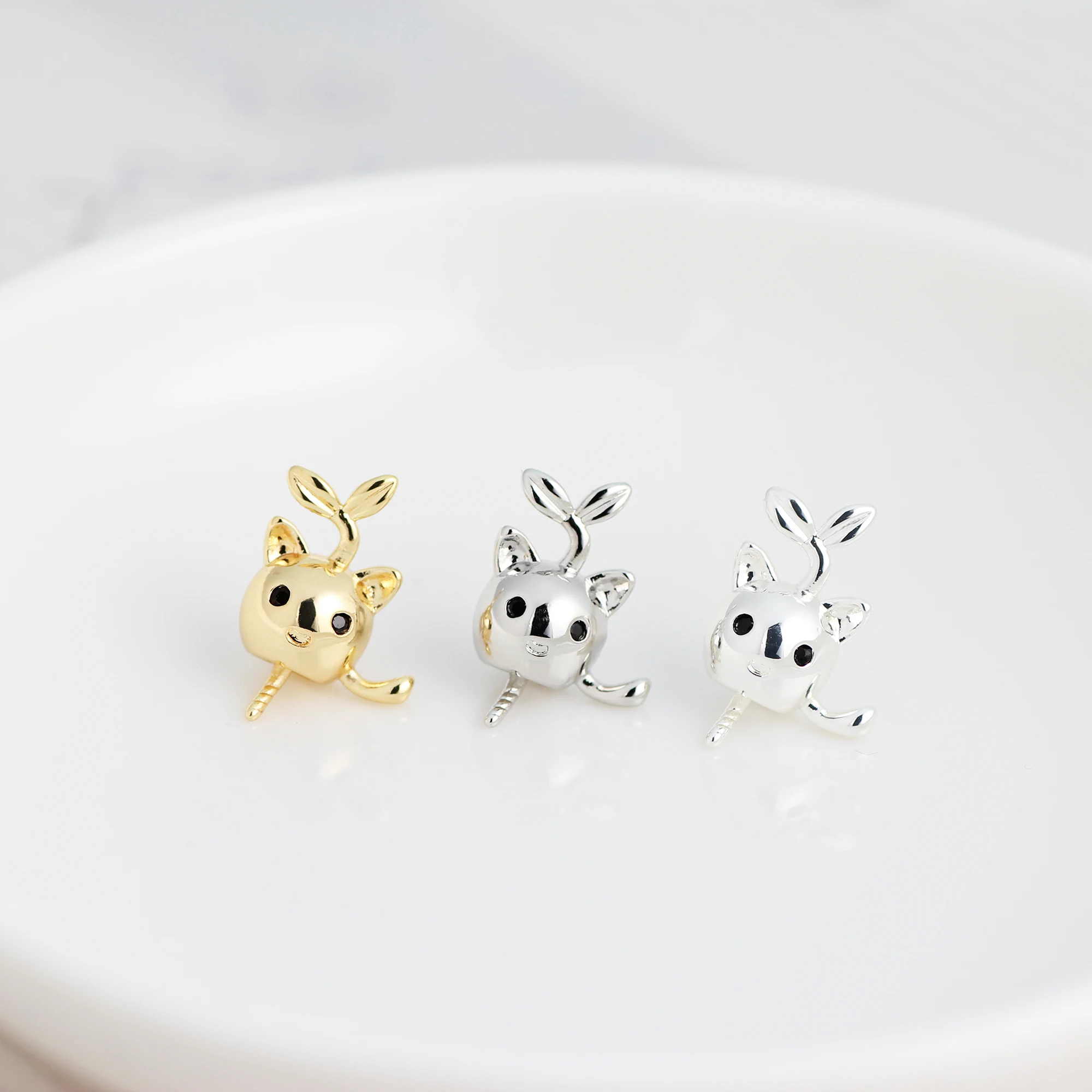 Латунные подвески с цирконом бусины полуотверстиями 18 К цвета шампанского