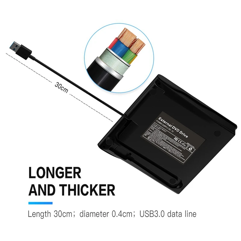 

Portable USB 3.0 Type C External Burner DVD CD Optical Drive For Laptop PC Desktop Imac Windows