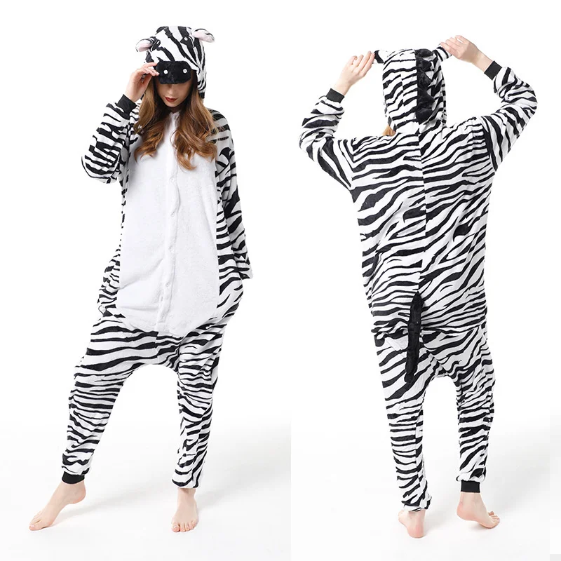 Family Kigurumi Pajamas Zebra Animal Onesie Cosplay Costume Pajamas For Babies Kids and Adults
