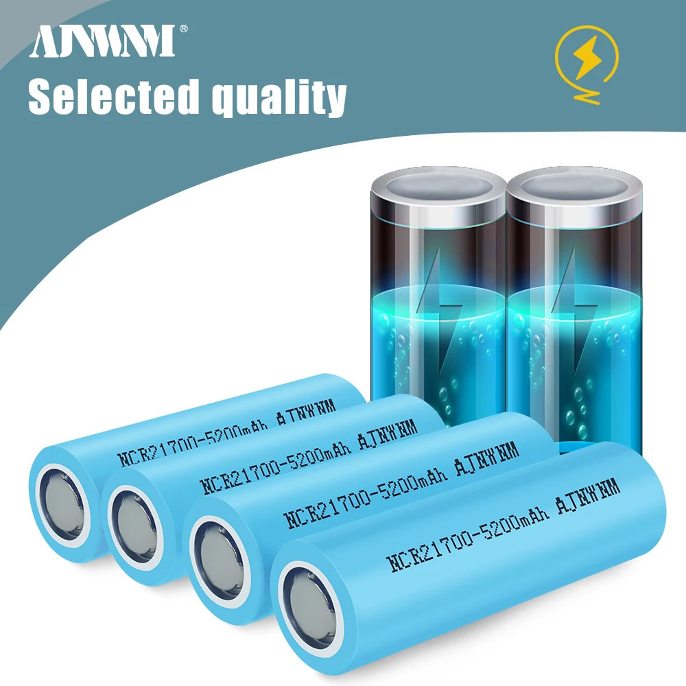 AJNWNM 3 7 V 4800 5200mAh 21700 батарея 30A Мощность 5C коэффициент разряда тройные литиевые