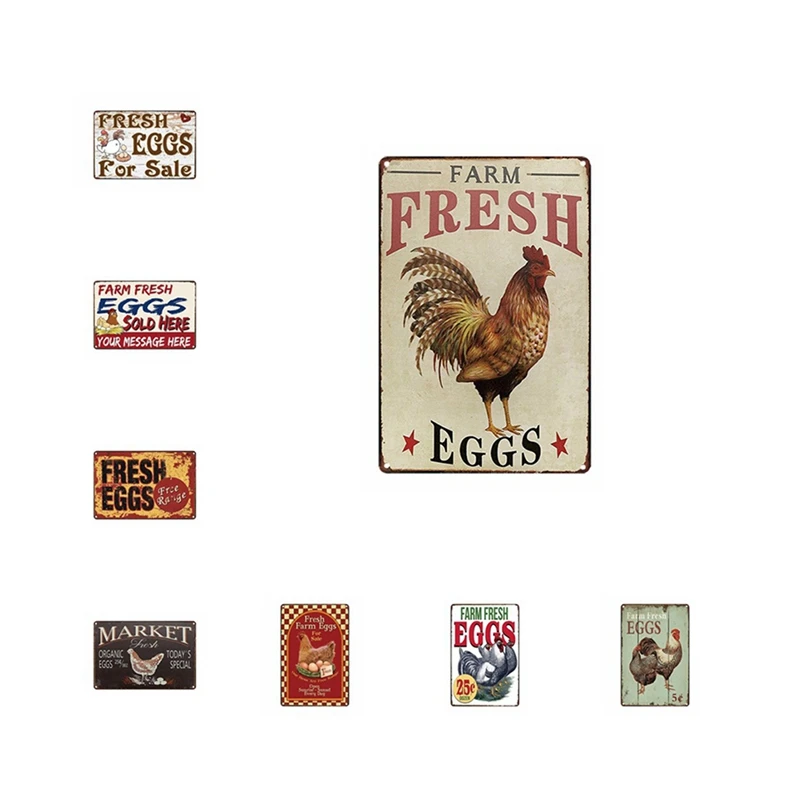 

8 Piece Funny Chicken Coop Metal Signs Chicken Coop Accessories Outdoor Chicken Decor 8X12inch For Chicken House Decor