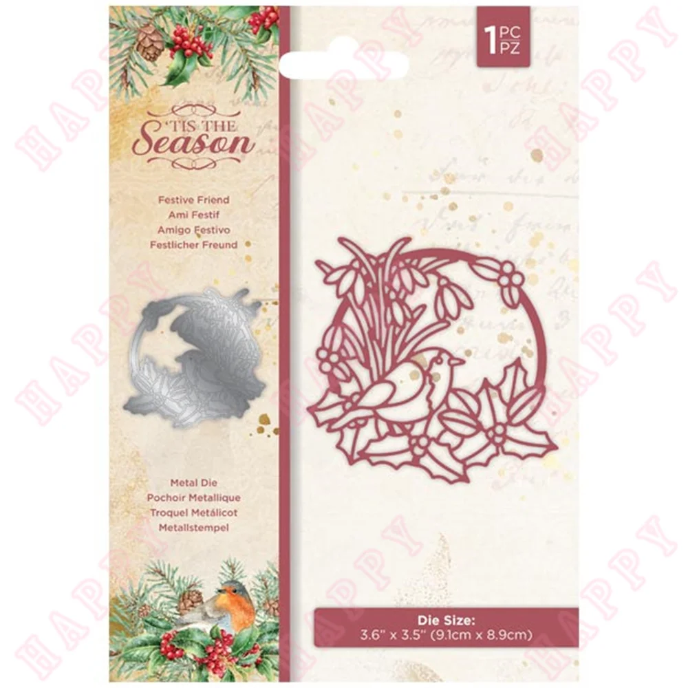 

Metal Cutting Dies Festive Friend Series Scrapbook DIY Decoration Embossing Template Paper Craft Knife Mould Blade Punch Making