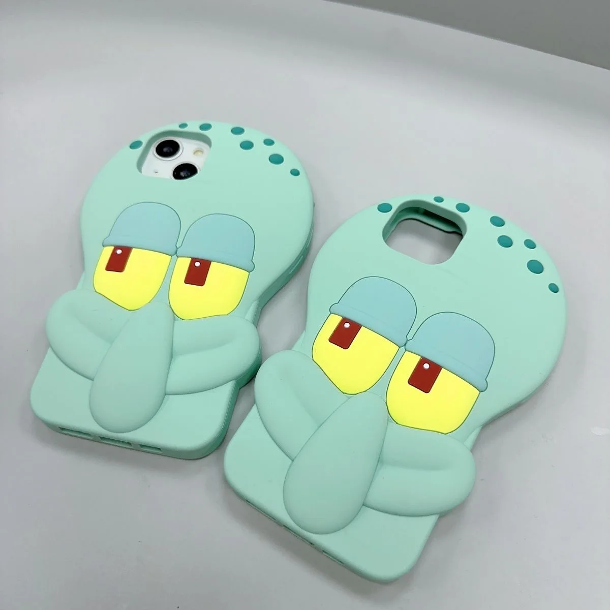 

Cartoon Squidwards Tentacless 3D Stereoscopic Phone Cases For iPhone 14 13 12 11 Pro Max Mini XR X XS MAX 8 7 BACK Cover