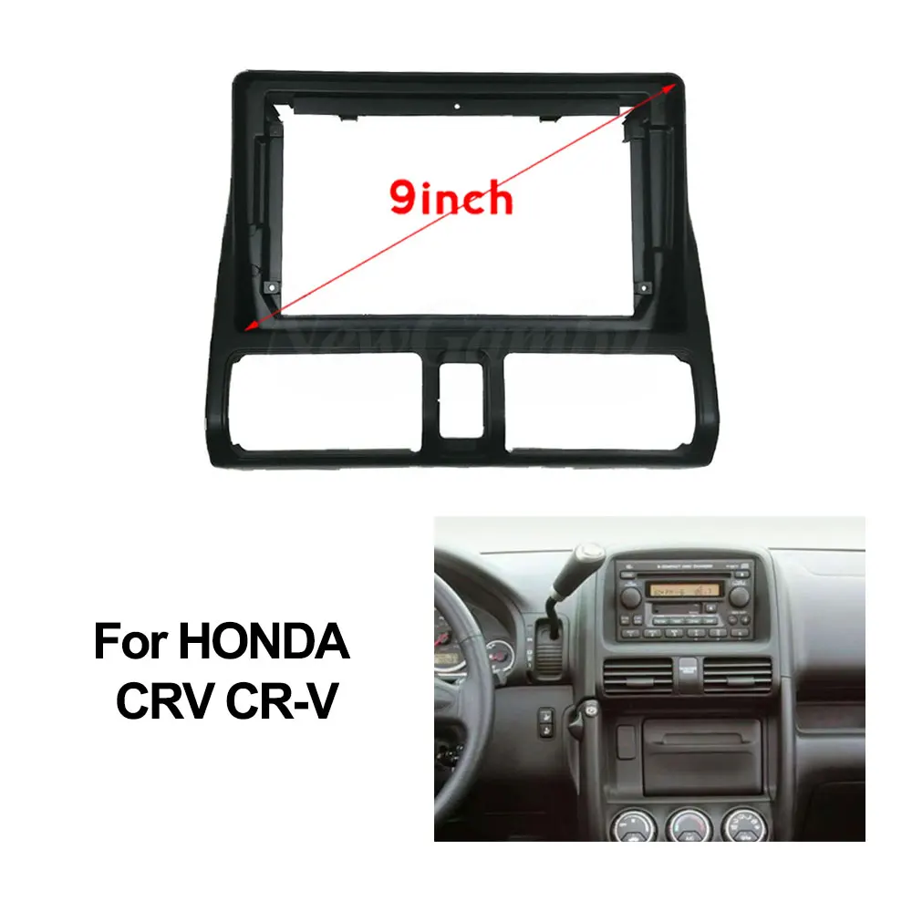 

Рамка для автомобиля NewGambu, 2 Din, 9 дюймов, для HONDA CRV CR-V 2002 + DVD GPS Android, комплект для крепления, облицовка панели, облицовка, панель приборной панели