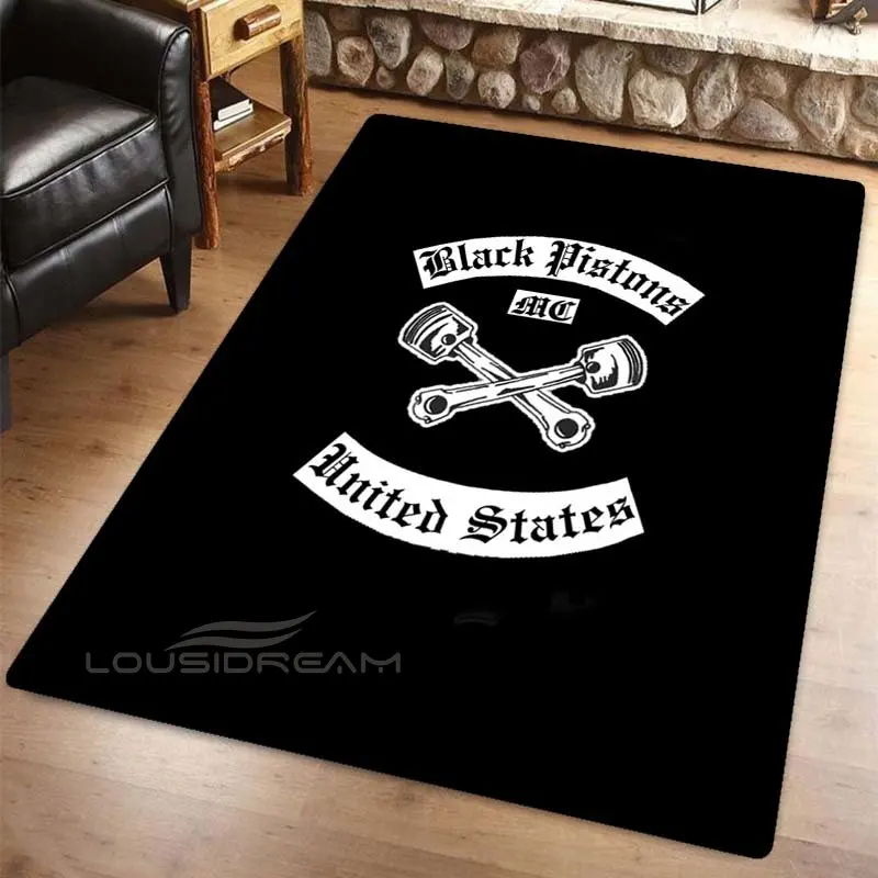 

Black Pistons "Motorbike Party Motorcycle Club Art Carpet Heavy Motorcycle Rug Living Room Bedroom Soft Rug Home Decoration Rug