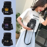 mobile phone bag for iphone huawei xiaomi samsung wallet arm purse kingqueen pattern handbags women universal phone pouch bags