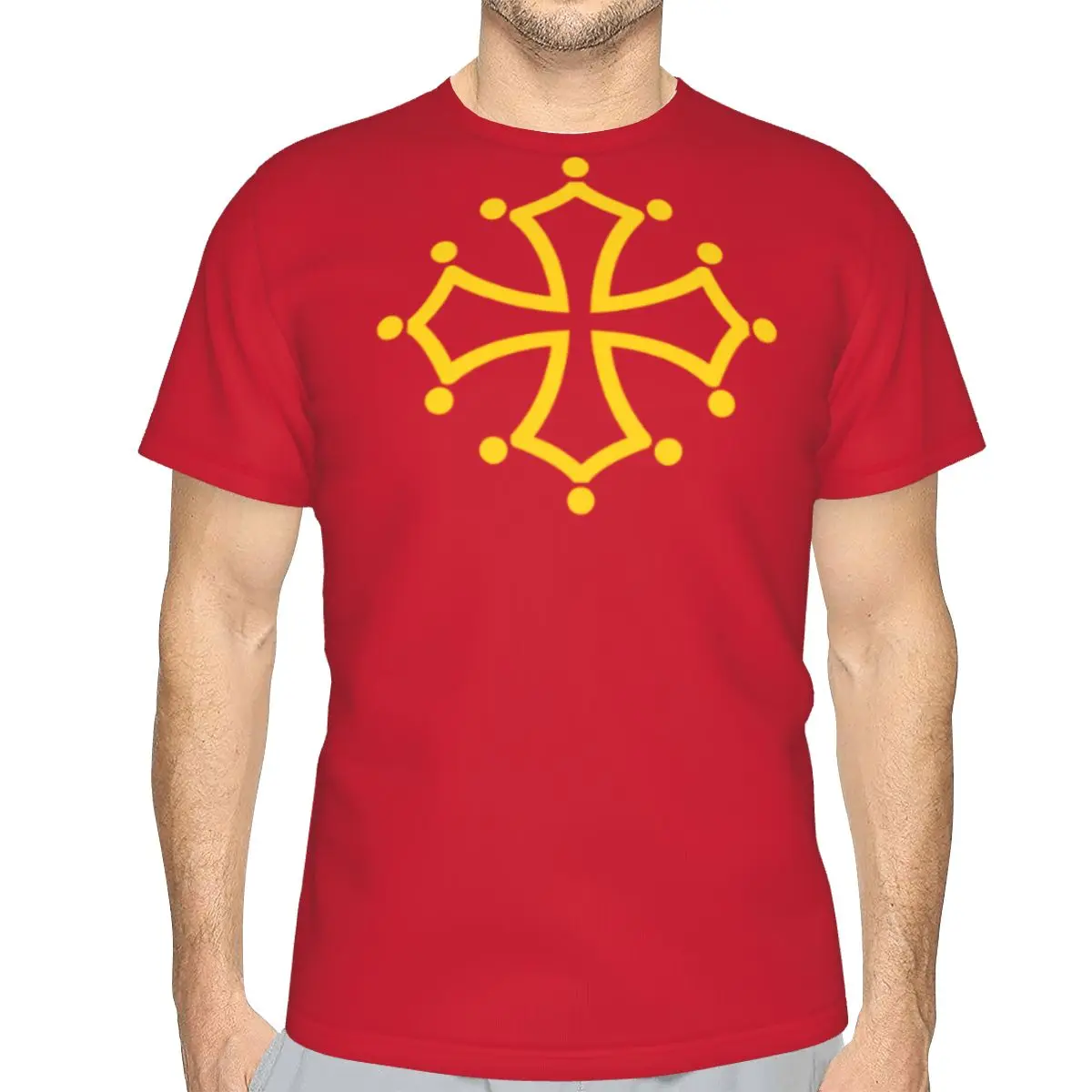 

Flag Of Midi-Pyrénées T-shirt Novelty Men's T Shirt Flags of the regions of France Funny Novelty Tops Tees European Size