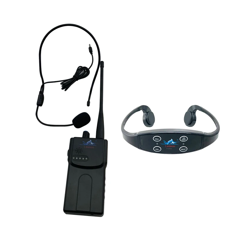 

Open Water Triathlon Training Swimming Communication 1 Wireless FM Transmitter Radio 1 Headphone Bone Conduction Earphone